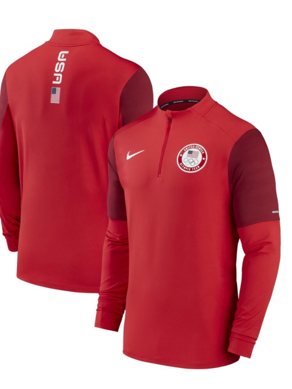 Nike Running Dri Fit Pullover Team USA Olympic Team Tokyo Quarter Zip XXL